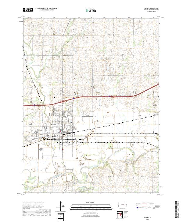 Abilene, KS — USGS 7.5-minute topo (2022)