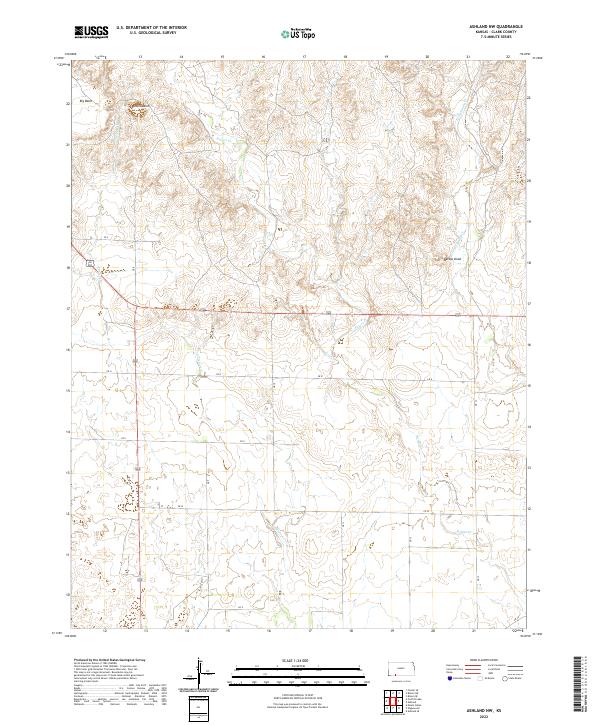 Ashland NW, KS — USGS 7.5-minute topo (2022)