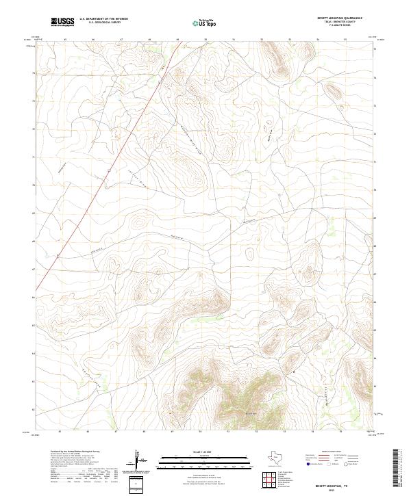 Bissett Mountain, TX — USGS 7.5-minute topo (2022)