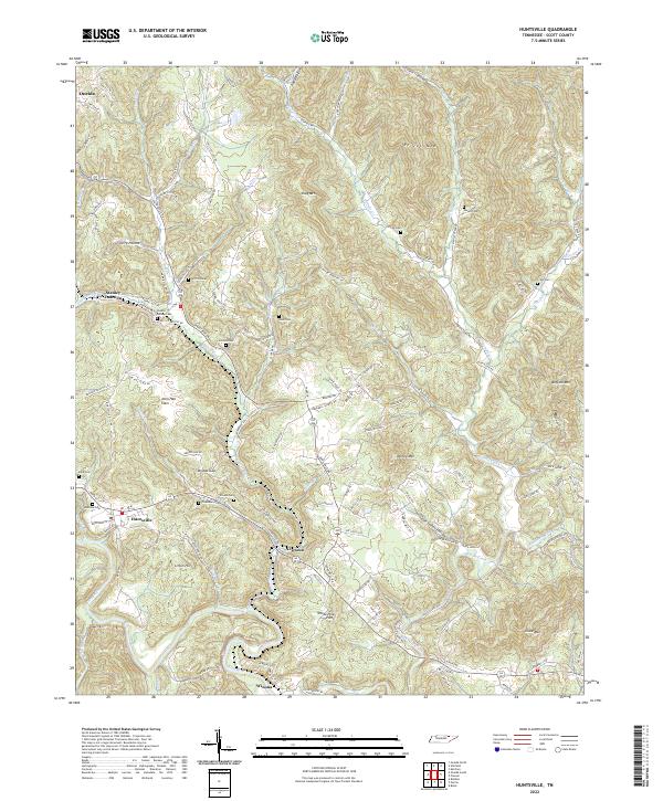 Huntsville, TN — USGS 7.5-minute topo (2022)