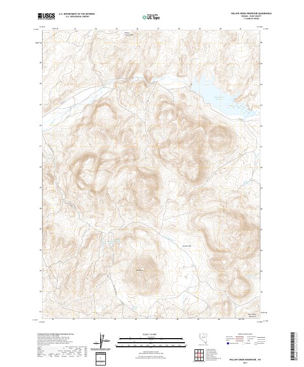 Willow Creek Reservoir, NV — USGS 7.5-minute topo (2021)