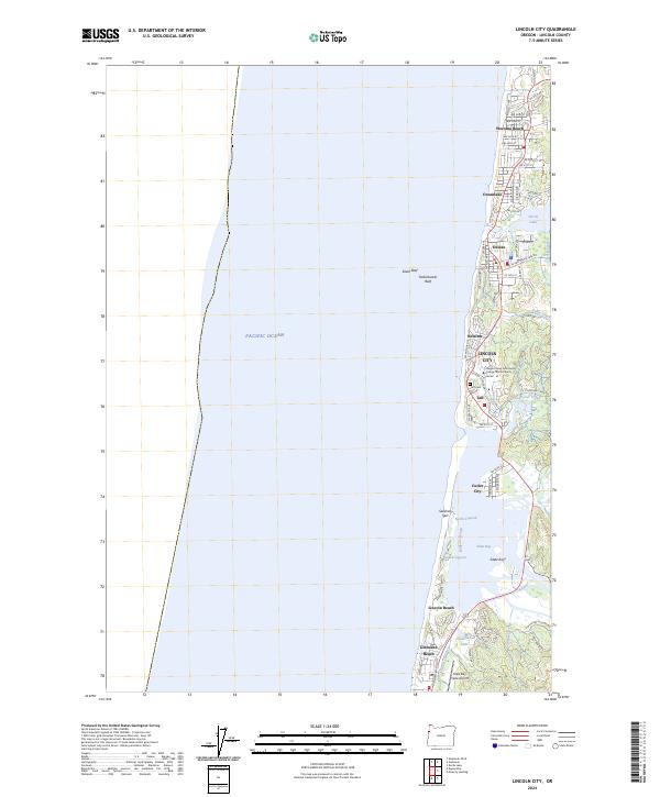 Lincoln City, OR — USGS 7.5-minute topo (2024)