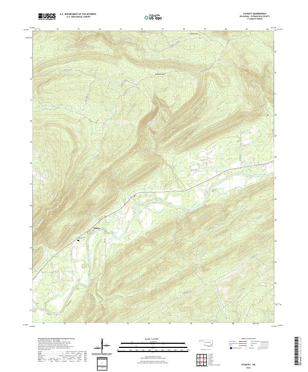 Stanley, OK — USGS 7.5-minute topo (2022)