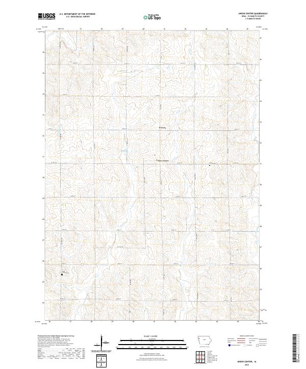 Union Center, IA — USGS 7.5-minute topo (2022)