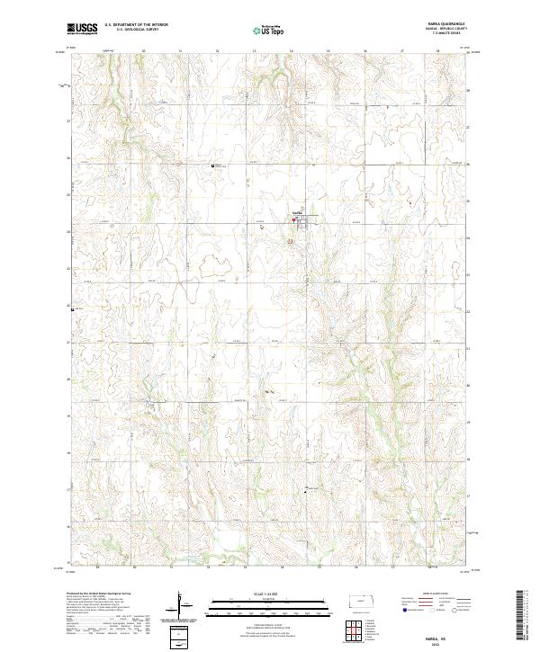 Narka, KS — USGS 7.5-minute topo (2022)