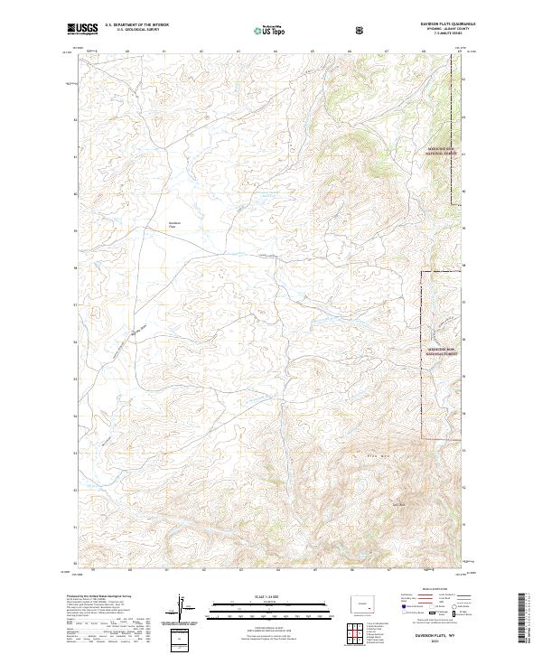 Davidson Flats, WY — USGS 7.5-minute topo (2021)