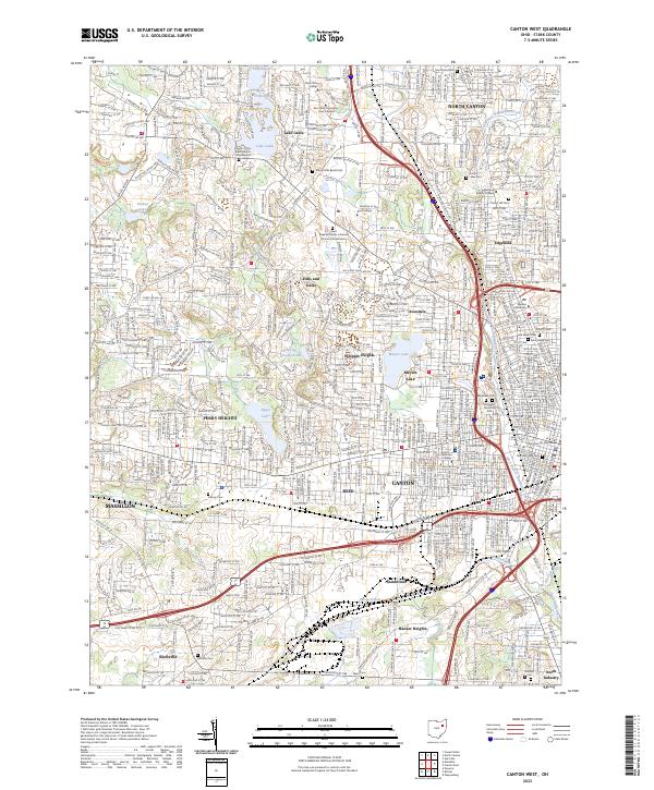 Canton West, OH — USGS 7.5-minute topo (2023)