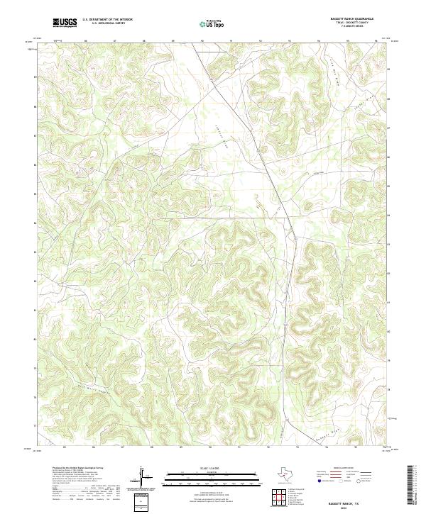 Baggett Ranch, TX — USGS 7.5-minute topo (2022)