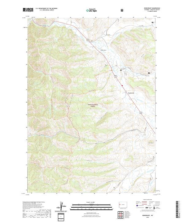 Bondurant, WY — USGS 7.5-minute topo (2021)