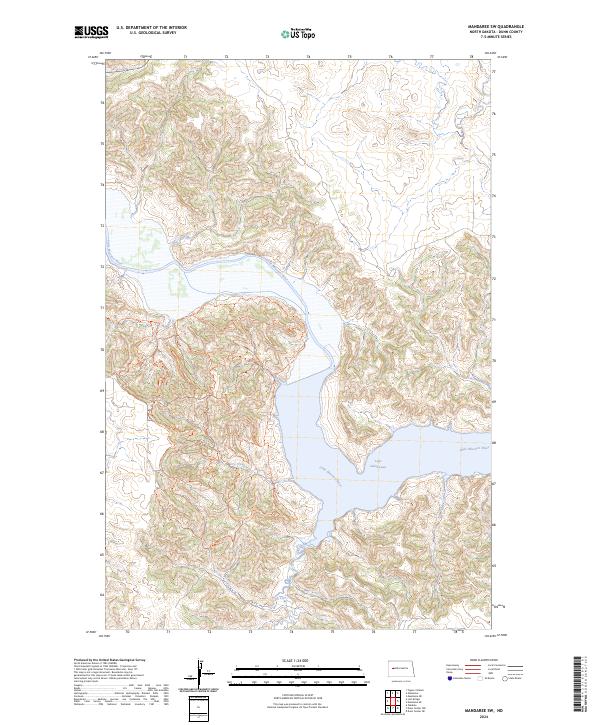 Mandaree SW, ND — USGS 7.5-minute topo (2024)