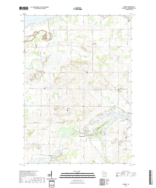Eureka, WI — USGS 7.5-minute topo (2022)