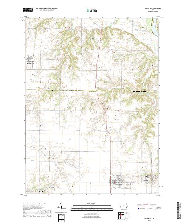 Mediapolis, IA — USGS 7.5-minute topo (2022)