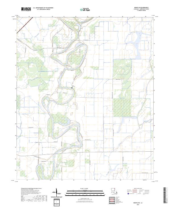 Bonita SW, LA — USGS 7.5-minute topo (2024)