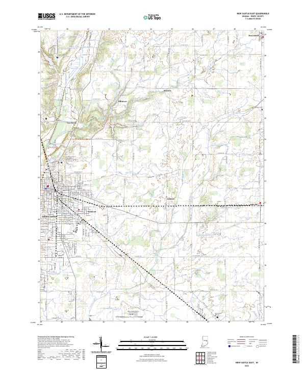 New Castle East, IN — USGS 7.5-minute topo (2022)