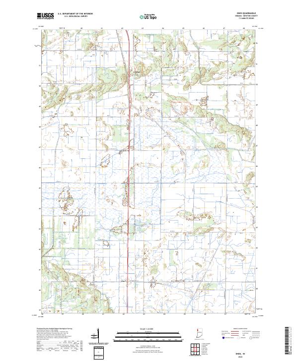 Enos, IN — USGS 7.5-minute topo (2022)