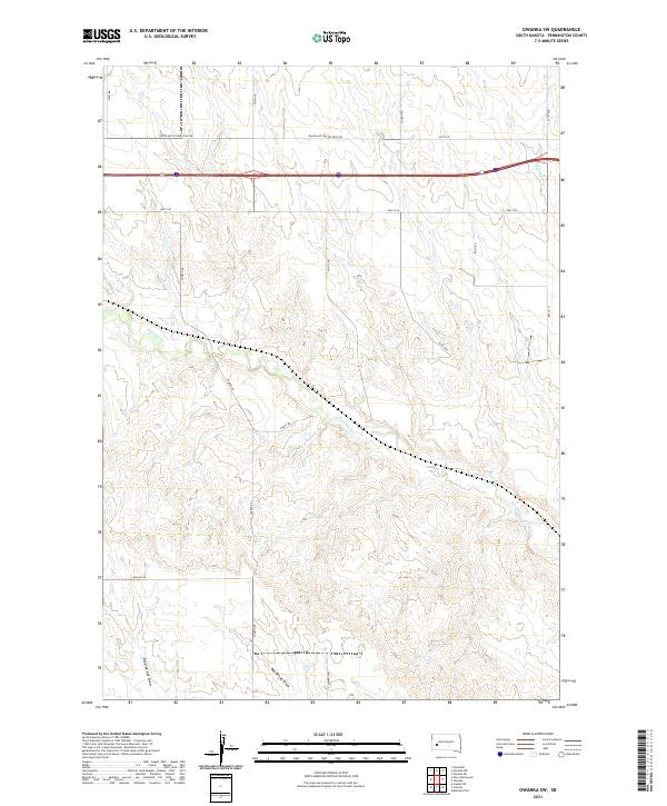 Owanka SW, SD — USGS 7.5-minute topo (2021)