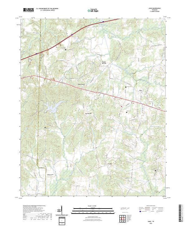 Juno, TN — USGS 7.5-minute topo (2022)