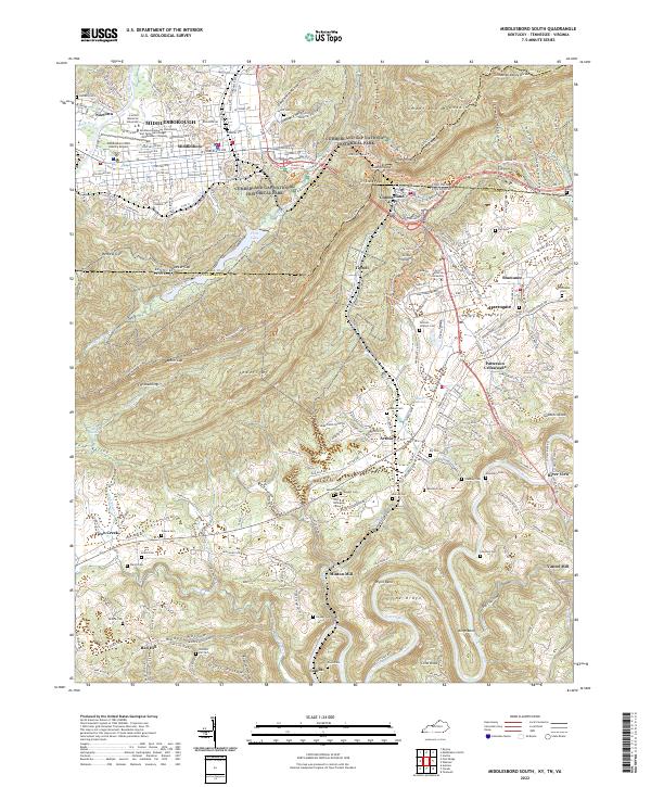 Middlesboro South, KY-TN-VA — USGS 7.5-minute topo (2022)