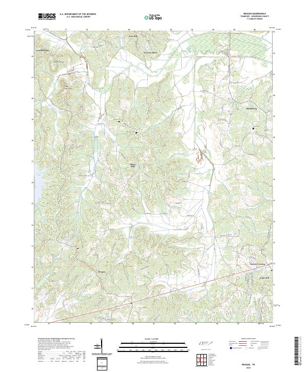 Reagan, TN — USGS 7.5-minute topo (2022)