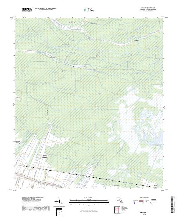 Kraemer, LA — USGS 7.5-minute topo (2024)
