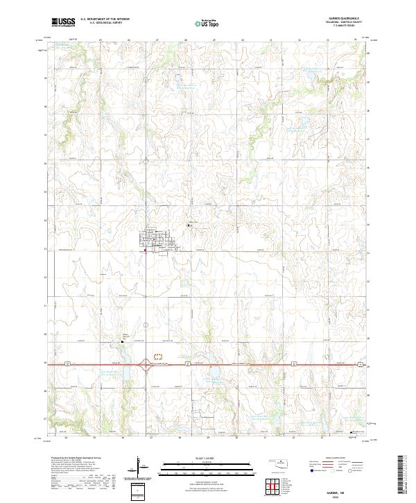 Garber, OK — USGS 7.5-minute topo (2022)