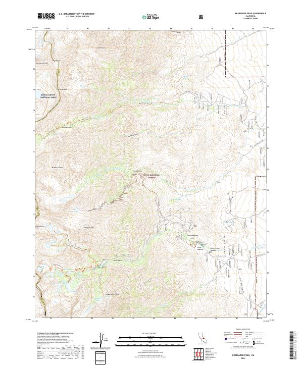 Kearsarge Peak, CA — USGS 7.5-minute topo (2021)