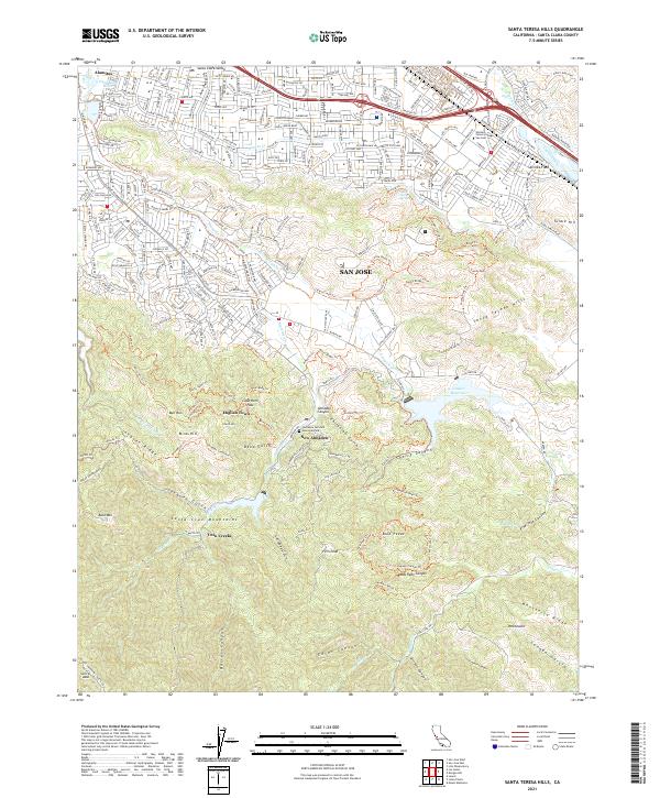 Santa Teresa Hills, CA — USGS 7.5-minute topo (2021)