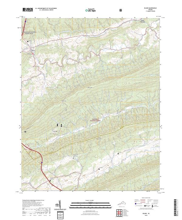 Bland, VA — USGS 7.5-minute topo (2022)