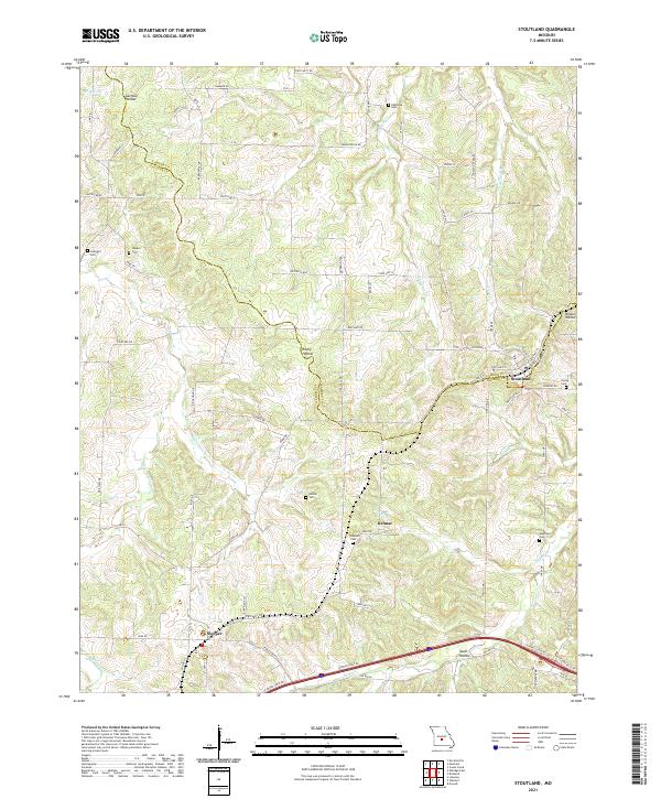 Stoutland, MO — USGS 7.5-minute topo (2021)