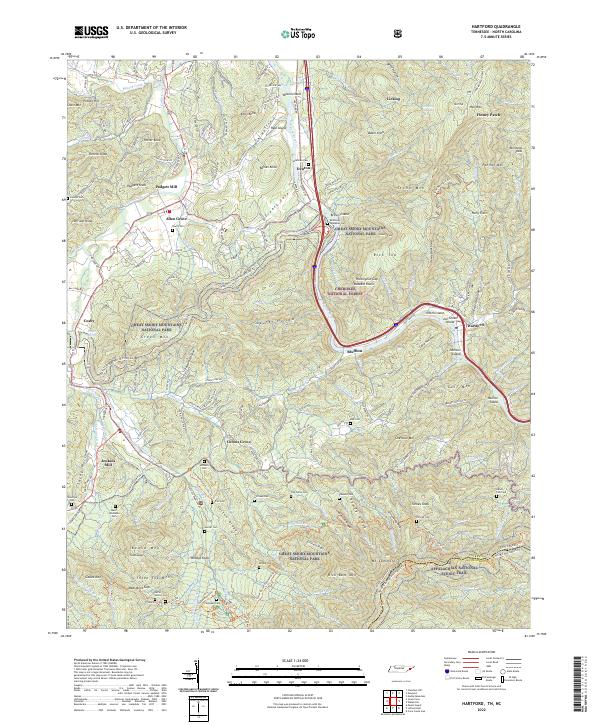 Hartford, TN-NC — USGS 7.5-minute topo (2022)