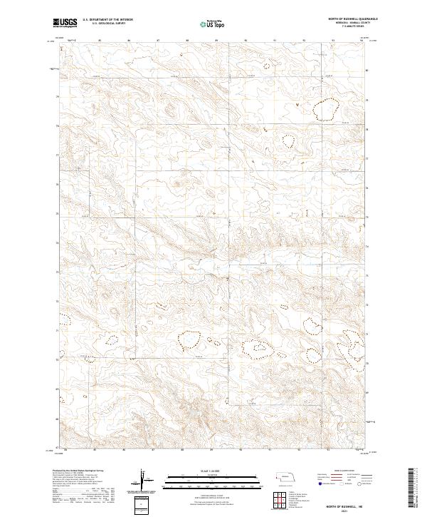 North of Bushnell, NE — USGS 7.5-minute topo (2021)