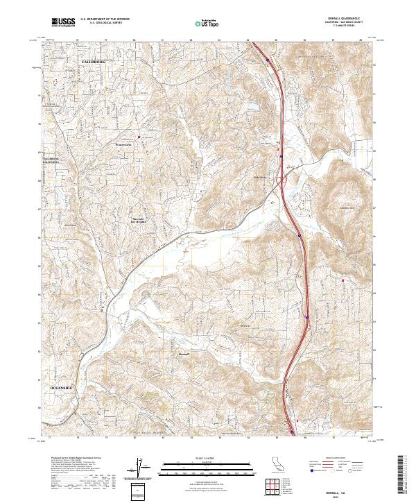 Bonsall, CA — USGS 7.5-minute topo (2022)