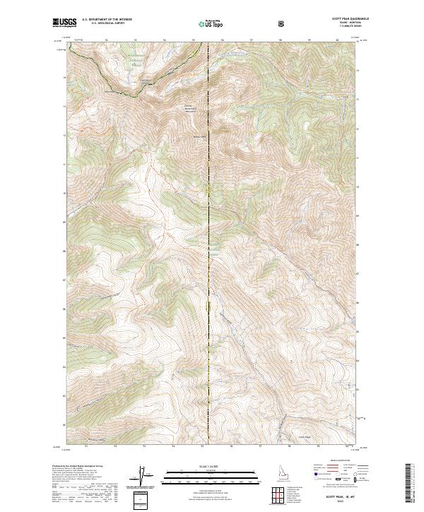 Scott Peak, ID-MT — USGS 7.5-minute topo (2023)