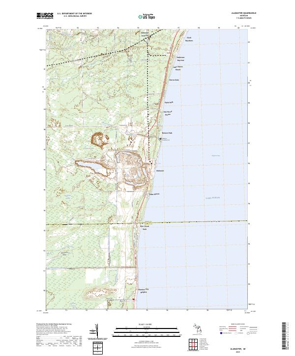 Alabaster, MI — USGS 7.5-minute topo (2023)