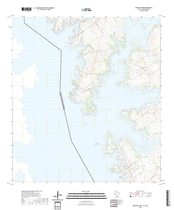 Beckwith Arm, TX,TAM, US — USGS 7.5-minute topo (2022)