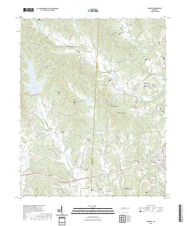 Parsons, TN — USGS 7.5-minute topo (2022)