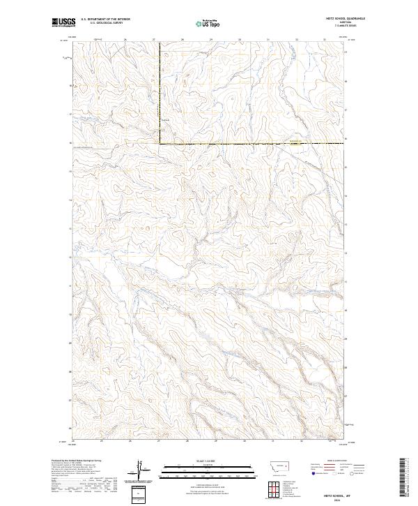 Heitz School, MT — USGS 7.5-minute topo (2024)