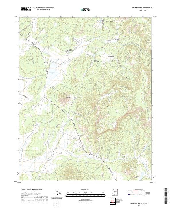 Upper Wheatfields, AZ-NM — USGS 7.5-minute topo (2021)