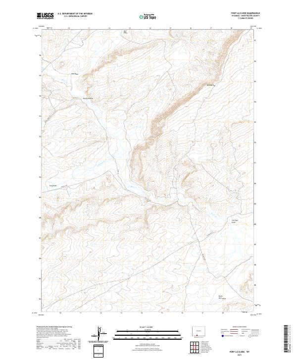 Fort La Clede, WY — USGS 7.5-minute topo (2021)