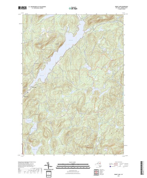 Brant Lake, NY — USGS 7.5-minute topo (2023)