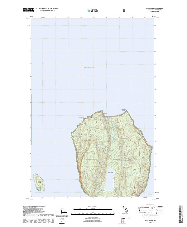 Wood Island, MI — USGS 7.5-minute topo (2023)
