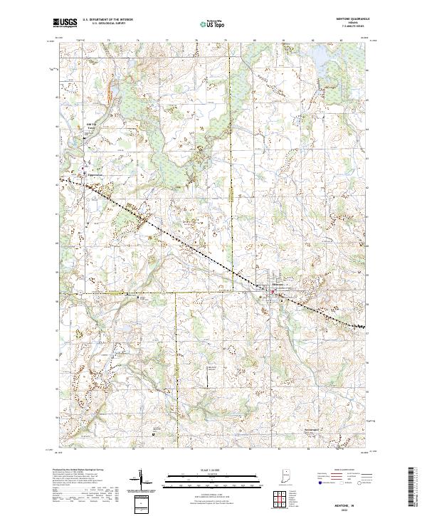 Mentone, IN — USGS 7.5-minute topo (2022)