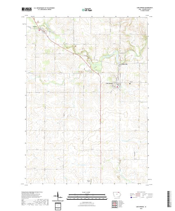 Lime Springs, IA — USGS 7.5-minute topo (2022)