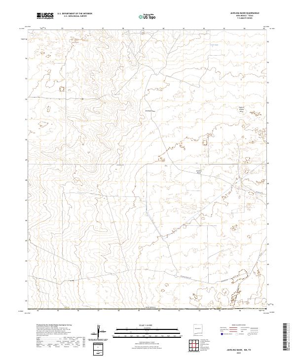 Javelina Basin, NM-TX — USGS 7.5-minute topo (2023)
