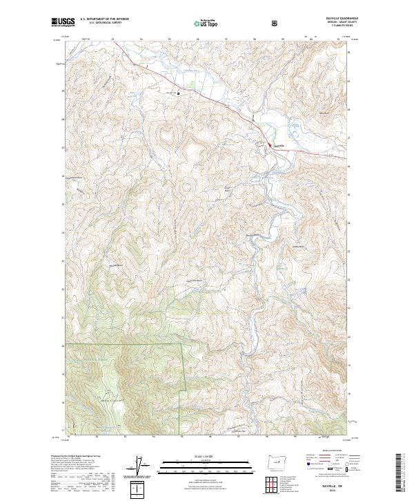 Dayville, OR — USGS 7.5-minute topo (2023)