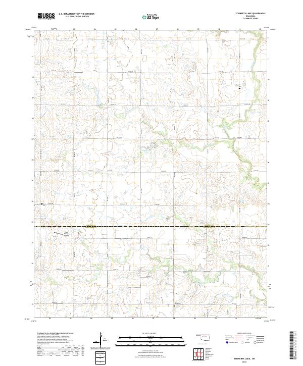 Steinerts Lake, OK — USGS 7.5-minute topo (2022)