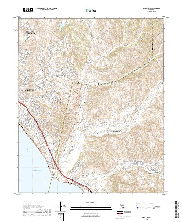 San Clemente, CA — USGS 7.5-minute topo (2022)
