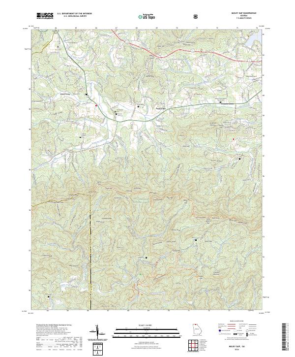 Mulky Gap, GA — USGS 7.5-minute topo (2024)