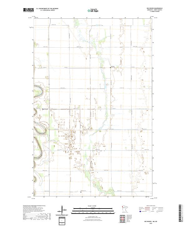 Big Woods, MN-ND — USGS 7.5-minute topo (2022)