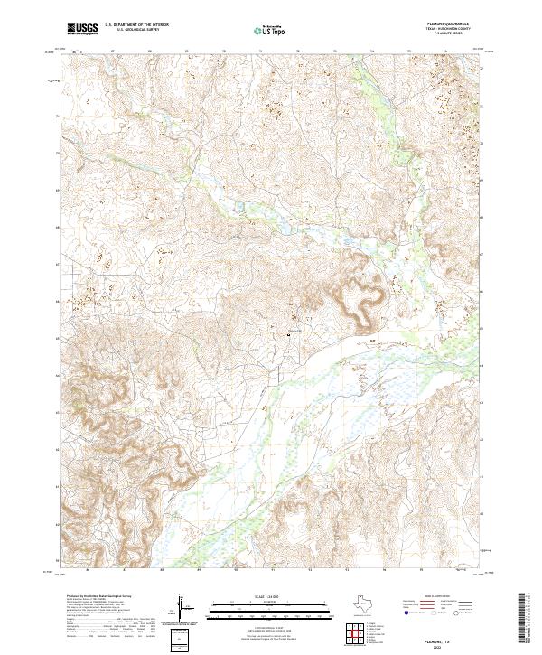 Plemons, TX — USGS 7.5-minute topo (2022)